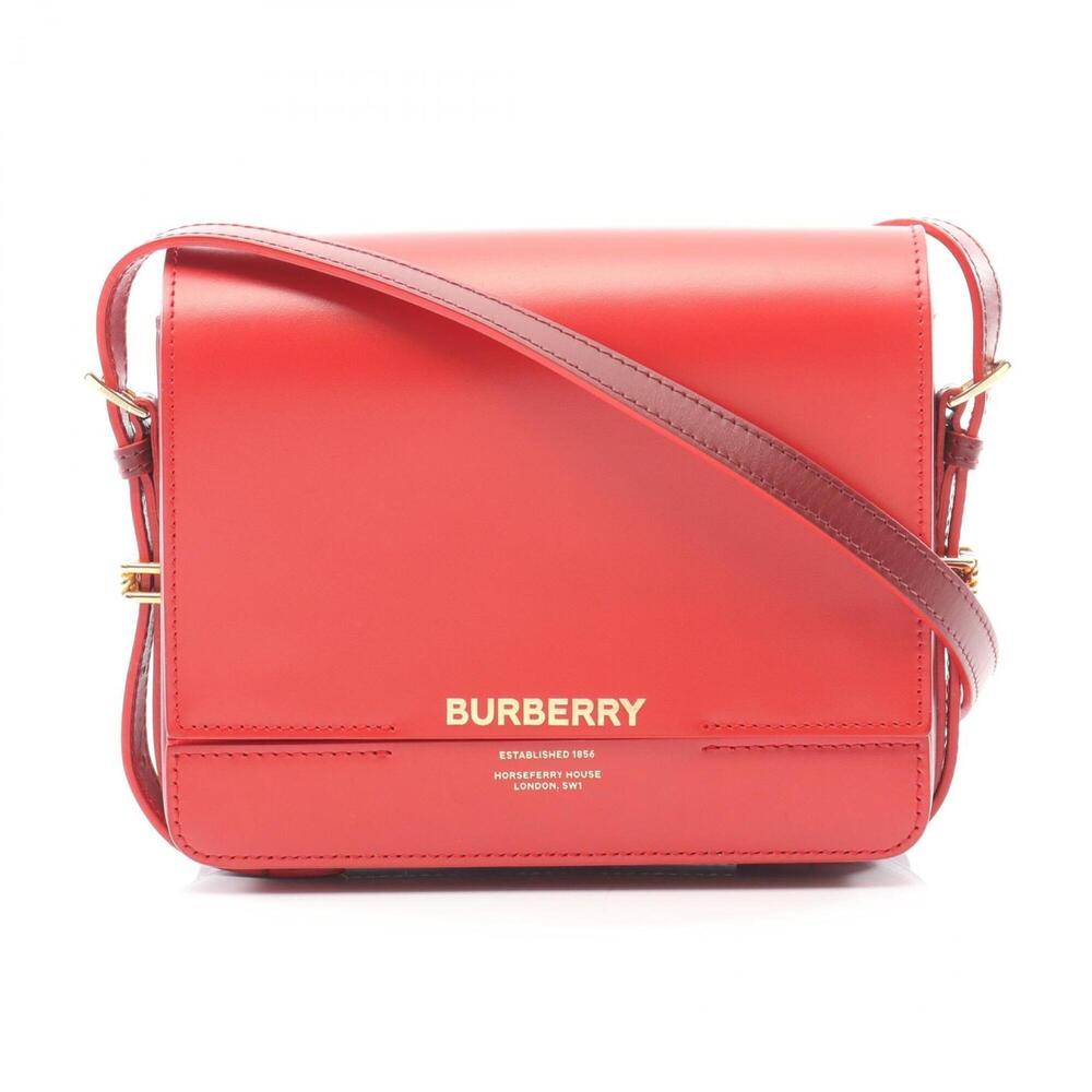 Burberry Grace Shoulder Bag/Handbag, Leather, Women's, Red/Burgundy